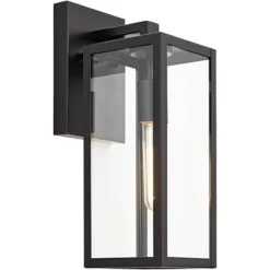 John Timberland Modern Outdoor Wall Light Fixture Mystic Black 14 1/4" Clear Glass Panel For Exterior Barn Deck House Porch Yard Patio Outside Garage -Outdoor Decoration Store GUEST 91a90162 4eec 4ab1 86b7 ec648e787705