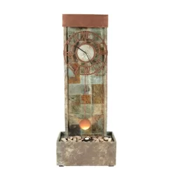 Sunnydaze Decor Sunnydaze 49"H Electric Natural Slate Indoor/Outdoor Water Fountain With Clock And LED Light 13 Sunnydaze Decor Sunnydaze 49"H Electric Natural Slate Indoor/Outdoor Water Fountain With Clock And LED Light -Outdoor Decoration Store GUEST 923ba3ca 9e40 462f b05b ee4885af9eda