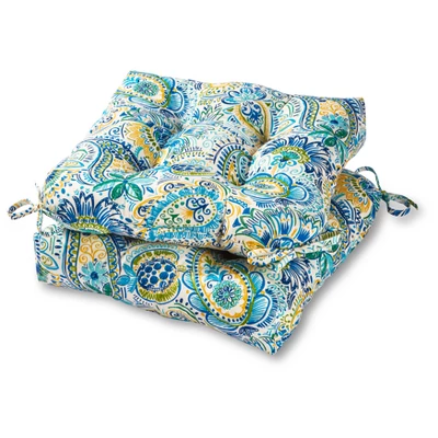 Set Of 2 Painted Paisley Outdoor Seat Cushions - Kensington Garden 9 Set Of 2 Painted Paisley Outdoor Seat Cushions - Kensington Garden - Image 7
