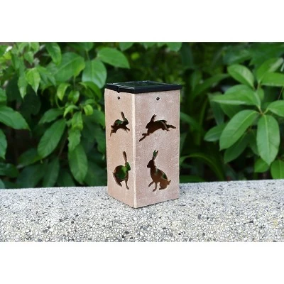 Techko Maid LED Solar 10.8" Portable Rabbit Cut Out Decorative Outdoor Lantern Clear 6 Techko Maid LED Solar 10.8" Portable Rabbit Cut Out Decorative Outdoor Lantern Clear - Image 4