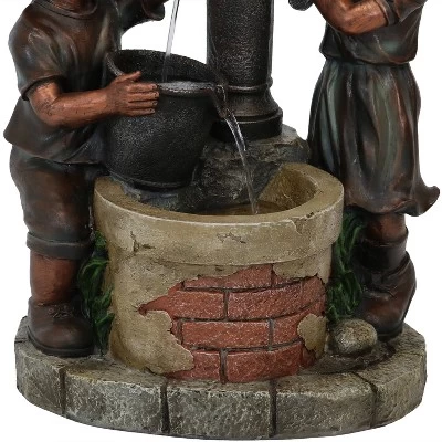 Sunnydaze Decor Sunnydaze 24"H Electric Polyresin Jack And Jill At Farmhouse Pump And Well Outdoor Water Fountain 8 Sunnydaze Decor Sunnydaze 24"H Electric Polyresin Jack And Jill At Farmhouse Pump And Well Outdoor Water Fountain - Image 6