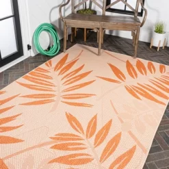 Havana Tropical Palm Leaf Indoor/Outdoor Area Rug - JONATHAN Y -Outdoor Decoration Store GUEST 9313b3df a580 4886 9631 771396f3b49c