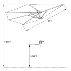 Half Round Patio Umbrella With Easy Crank – Compact 9ft Semicircle Outdoor Shade Canopy For Balcony, Porch, Or Deck By Nature Spring (Blue) 11 Half Round Patio Umbrella With Easy Crank – Compact 9ft Semicircle Outdoor Shade Canopy For Balcony, Porch, Or Deck By Nature Spring (Blue) -Outdoor Decoration Store GUEST 9401d828 bd68 4098 867c 9b941d767783