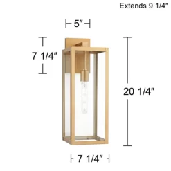 John Timberland Titan Modern Outdoor Wall Light Fixture Soft Gold 20 1/4" Clear Glass For Post Exterior Barn Deck House Porch Yard Posts Patio Home -Outdoor Decoration Store GUEST 94c9cad9 c8f4 42d7 9547 d8f86e182951