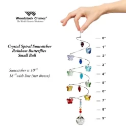 Woodstock Wind Chimes Woodstock Rainbow Makers Collection, Crystal Spiral, 10'' Rainbow Butterflies Small Ball Crystal Suncatcher CS21 -Outdoor Decoration Store GUEST 9598d26c 4c3d 465a 8db9 9b726274e1e1