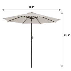 9' X 9' UV Protected Patio Umbrella With Crank And Push Button Tilt Beige - Wellfor -Outdoor Decoration Store GUEST 95b4ff04 e018 4135 902b 9737354aa1bd