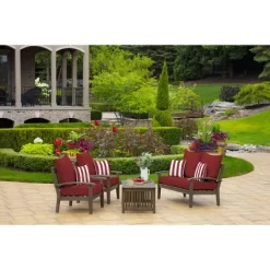 Arden Selections 16" X 16" Outdoor Decorative Throw Pillow Cabana Stripe Ruby -Outdoor Decoration Store GUEST 95bb1139 108d 4d08 9291 ed313f8fbfbf