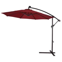 Costway 10' Hanging Solar LED Umbrella Patio Sun Shade Offset Market W/Base Burgundy 14 Costway 10' Hanging Solar LED Umbrella Patio Sun Shade Offset Market W/Base Burgundy -Outdoor Decoration Store GUEST 95c05c30 49a5 417e 8362 a62667356a60