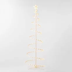 6' Incandescent Spiral Tree Christmas Novelty Sculpture Light White - Wondershop™