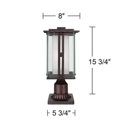 Franklin Iron Works Rustic Industrial Outdoor Post Light With Pier Mount Bronze Metal 15 3/4" Clear Frosted Glass For Exterior Deck House Porch Yard 9 Franklin Iron Works Rustic Industrial Outdoor Post Light With Pier Mount Bronze Metal 15 3/4" Clear Frosted Glass For Exterior Deck House Porch Yard -Outdoor Decoration Store GUEST 9630a4c5 3d14 4109 a6c5 cf78d7c85823