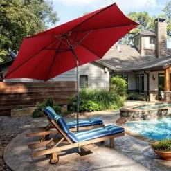 Costway 10FT Patio Umbrella 6 Ribs Market Steel Tilt W/ Crank Outdoor Garden Burgundy -Outdoor Decoration Store GUEST 96461efb 47d2 477e 9c4a 6825d670e69b