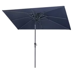 Crestlive Products 6.5'x10' Rectangular Double Top Aluminum Pole Market Umbrella With Crank System & Push Button Tilt