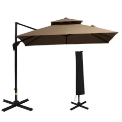 Outsunny 10' X 10' Patio Umbrella Outdoor Cantilever Offset Umbrella Aluminum Square Umbrella With 360° Rotation, 5 Adjustable Tilt Angles And Umbrella Cover (Weights Are Not Included) 10 Outsunny 10' X 10' Patio Umbrella Outdoor Cantilever Offset Umbrella Aluminum Square Umbrella With 360° Rotation, 5 Adjustable Tilt Angles And Umbrella Cover (Weights Are Not Included) -Outdoor Decoration Store GUEST 983b535c 2cbe 4117 a8c1 a96277479087