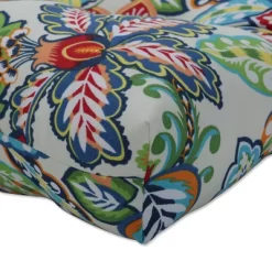 60" X 18" Outdoor/Indoor Tufted Bench/Swing Cushion Copeland Fiesta Blue - Pillow Perfect