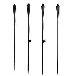 BIRDROCK HOME 4pk Mallorca Torches - Black -Outdoor Decoration Store GUEST 989b7e73 e57e 4cb6 b31f 03b76fdd7985
