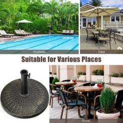 Costway 22 Lbs Round Resin Patio Umbrella Base Stand Holder W/ Adjustable Knob -Outdoor Decoration Store GUEST 98af5a08 b57e 4307 89e6 f8d67b0a2d67