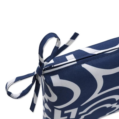 Outdoor 2pc Carmody Squared Corners Seat Cushions Navy - Pillow Perfect 4 Outdoor 2pc Carmody Squared Corners Seat Cushions Navy - Pillow Perfect - Image 2