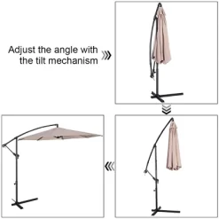 Costway 10' Hanging Umbrella Patio Sun Shade Offset Outdoor Market W/t Cross Base Beige 16 Costway 10' Hanging Umbrella Patio Sun Shade Offset Outdoor Market W/t Cross Base Beige -Outdoor Decoration Store GUEST 99901e3b 5f78 4e3b 91b7 c72f867d00aa