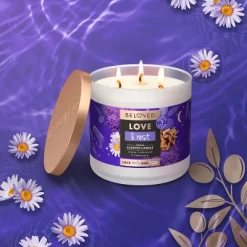Beloved Love & Rest Jojoba, Cedarwood & Chamomile 3-Wick Vegan Candle - 15oz -Outdoor Decoration Store GUEST 9b345ba8 00f2 4cc1 88c2 dec41a3c1796