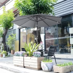 9-Foot Patio Umbrella - Easy Crank Outdoor Table Umbrella With Steel Ribs And Aluminum Pole For Deck, Porch, Backyard, Or Pool By Nature Spring (Gray) 11 9-Foot Patio Umbrella - Easy Crank Outdoor Table Umbrella With Steel Ribs And Aluminum Pole For Deck, Porch, Backyard, Or Pool By Nature Spring (Gray) -Outdoor Decoration Store GUEST 9bd677ea 22f8 4eb3 bb86 02e198a11478