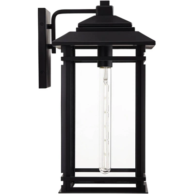 John Timberland North House Mission Outdoor Wall Light Fixture Matte Black Metal 19" Clear Glass For Post Exterior Barn Deck House Porch Yard Patio 8 John Timberland North House Mission Outdoor Wall Light Fixture Matte Black Metal 19" Clear Glass For Post Exterior Barn Deck House Porch Yard Patio - Image 6