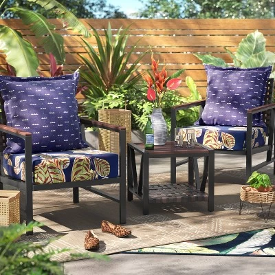 Arete Outdoor Pillow Back Navy - Threshold™ 3 Arete Outdoor Pillow Back Navy - Threshold™