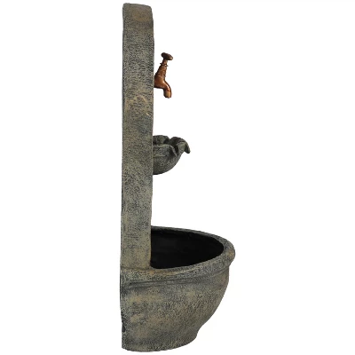 Sunnydaze Decor Sunnydaze 26"H Solar Polystone Messina Outdoor Wall-Mount Water Fountain 9 Sunnydaze Decor Sunnydaze 26"H Solar Polystone Messina Outdoor Wall-Mount Water Fountain - Image 7