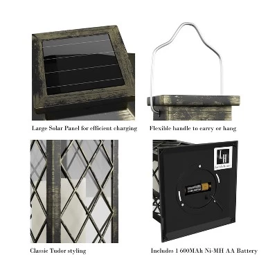 Hastings Home Solar Powered LED Lantern - Antique Bronze 7 Hastings Home Solar Powered LED Lantern - Antique Bronze - Image 5