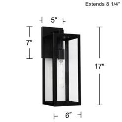 John Timberland Titan Modern Outdoor Wall Light Fixture Mystic Black 17" Clear Glass For Post Exterior Barn Deck House Porch Yard Patio Home Outside -Outdoor Decoration Store GUEST a212f3d9 609b 4155 b0a2 64e96b7ce30d
