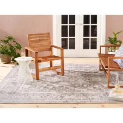 Sofia Ivy 5'3" X 7'2" Outdoor Patio Rug Gray - Nicole Miller