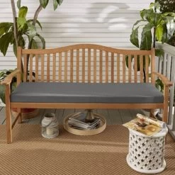 55"x18" Outdura Indoor/Outdoor Bench Cushion Steel - Sorra Home