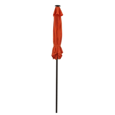 7.5' X 7.5' Solar LED Patio Umbrella Orange - Wellfor 4 7.5' X 7.5' Solar LED Patio Umbrella Orange - Wellfor - Image 2