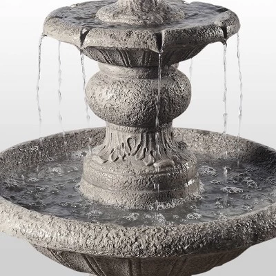 52.56" Icy Stone 2-Tiered Focal Point Outdoor Waterfall Fountain - Gray - Teamson Home 3 52.56" Icy Stone 2-Tiered Focal Point Outdoor Waterfall Fountain - Gray - Teamson Home