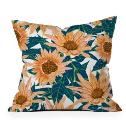 Sunflowers Outdoor Throw Pillow Orange/Blush - Deny Designs -Outdoor Decoration Store GUEST a4c40b07 9f1c 40b2 85b6 8bc14ce6c94c