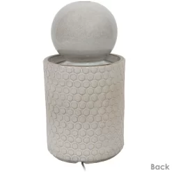 Sunnydaze Decor Sunnydaze Modern Orb On Circle-Pattern Base Ceramic Outdoor Fountain With LED Lights, Gray -Outdoor Decoration Store GUEST a536c157 76cb 43a5 9cbb e7c1fbbd6e7f