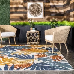 NuLOOM Flor Multi Tropical Leaves Indoor/Outdoor Patio Area Rug 19 NuLOOM Flor Multi Tropical Leaves Indoor/Outdoor Patio Area Rug -Outdoor Decoration Store GUEST a55d94b2 6c4c 4309 aefd 19c62b96f548