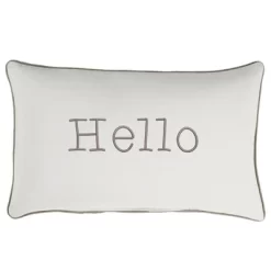 Indoor/Outdoor Hello Embroidered Lumbar Throw Pillow - Sorra Home -Outdoor Decoration Store GUEST a6cddfb3 423e 4b38 97f9 8dbf137882de