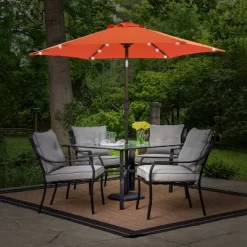 7.5' X 7.5' Solar LED Patio Umbrella Orange - Wellfor 25 7.5' X 7.5' Solar LED Patio Umbrella Orange - Wellfor -Outdoor Decoration Store GUEST a7da3422 5b4c 4868 8f74 2f3ebf25d3ab