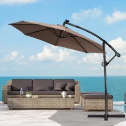 Costway 10FT Patio Offset Umbrella Solar LED 360degrees Rotation Brown 13 Costway 10FT Patio Offset Umbrella Solar LED 360degrees Rotation Brown -Outdoor Decoration Store GUEST a8ac65e9 a0ba 4a57 bb46 f8efadf6f138