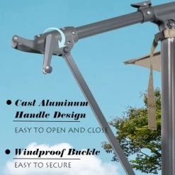 Aoodor 9.64FT Offset Hanging Umbrella Aluminum Cantilever Umbrella -Outdoor Decoration Store GUEST a8e3d0f7 c29b 4682 856d c1bf005ff106