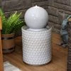 Sunnydaze Decor Sunnydaze Modern Orb On Circle-Pattern Base Ceramic Outdoor Fountain With LED Lights, Gray -Outdoor Decoration Store GUEST aadfa06d 1aa9 44f6 9bb2 0a3b157ef317
