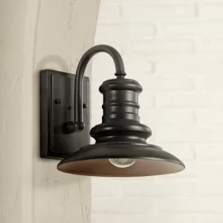 Generation Lighting Redding Station 9" Wide Bronze Outdoor Barn Light