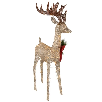 Northlight 48" Pre-Lit LED Champagne Deer Outdoor Christmas Decoration 7 Northlight 48" Pre-Lit LED Champagne Deer Outdoor Christmas Decoration - Image 5