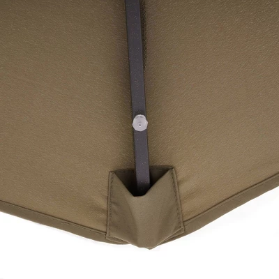 9' X 9' Solar LED Patio Umbrella With Tilt Adjustment And Crank Lift Brown - Wellfor 7 9' X 9' Solar LED Patio Umbrella With Tilt Adjustment And Crank Lift Brown - Wellfor - Image 5