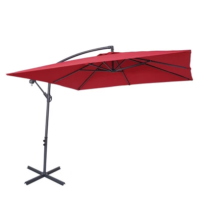 8.2' X 8.2' Square Patio Offset Deck Umbrellas With Cross Base - Wellfor 14 8.2' X 8.2' Square Patio Offset Deck Umbrellas With Cross Base - Wellfor - Image 12