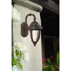 John Timberland Casa Sierra Rustic Vintage Outdoor Wall Light Fixture Bronze Downbridge 14 1/2" Clear Seedy Glass For Post Exterior Barn Deck House -Outdoor Decoration Store GUEST aef7154f b54d 4b19 9793 da524a53284b