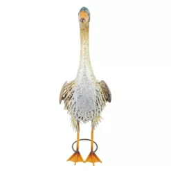 20" Indoor/Outdoor Metal Standing Duck Decorative Garden Statue Gold/Green - Alpine Corporation