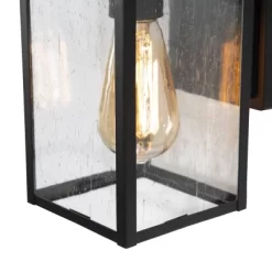 10.5" Square Metal/Glass Outdoor Wall Lamp Black - LNC -Outdoor Decoration Store GUEST aff3f43d d595 4e76 93cb 485035379a33