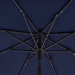 9' X 9' Solar LED Patio Umbrella With Tilt Adjustment And Crank Lift Navy - Wellfor -Outdoor Decoration Store GUEST b0004dd5 4cba 44b3 9487 6be1902e391f