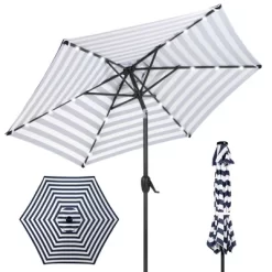 Best Choice Products 7.5ft Outdoor Solar Patio Umbrella For Deck, Pool W/ Tilt, Crank, LED Lights -Outdoor Decoration Store GUEST b00f90b0 1a2e 424d 9ea4 a61408ca98b2